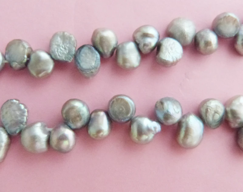 2PCS  AAA 8-9MM gray Baroque dance, Pearl Loose Beads 15