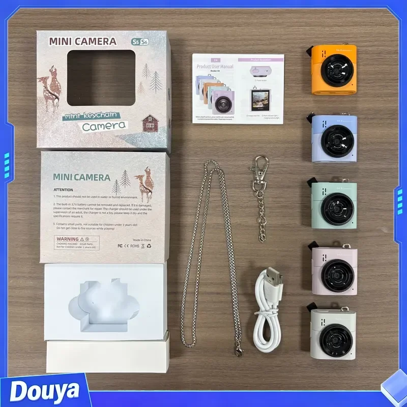 2.5K Mini Digital Camera 64MP 1.4 Inch IPS Screen 16X Zoom Multilingual Video Recorder for Kids Students Gift