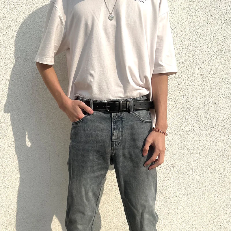 Men's Trousers Belt Simple Fashion Luxury Brand Leather High Quality Waistband Men Luxury Brand Black Belt DT151