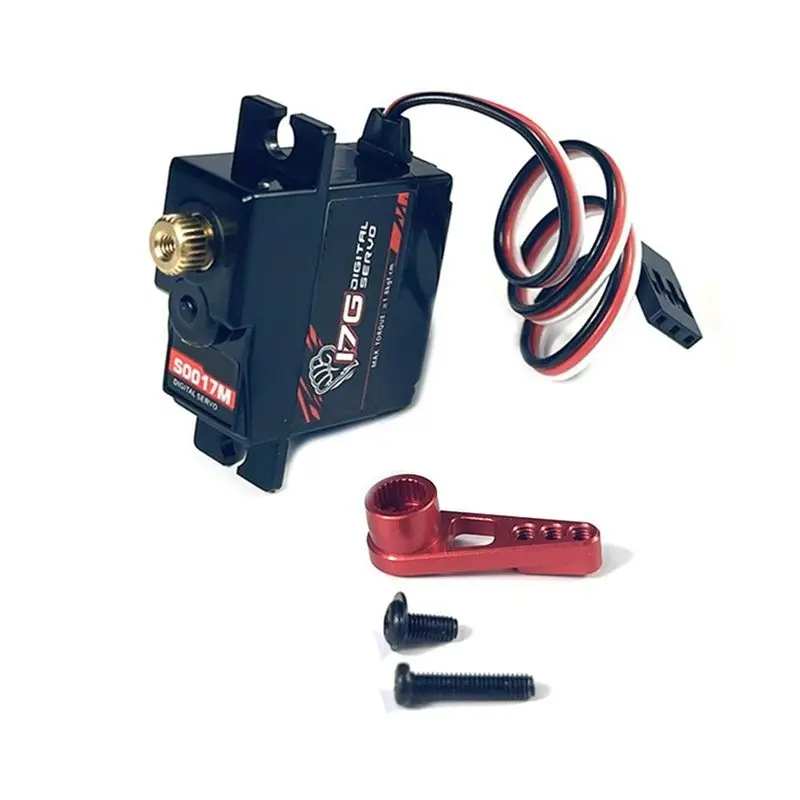 Servo Digital de Metal de 17G y 3.5KG con Brazo de Servo de Metal S0017M para Piezas de Mejora de Coches RC WPL C14 C24 MN D90 MN99S, 1