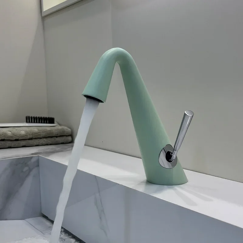 

Artistic Bathroom Basin Faucet Hot And Cold Water Mixer Tap with Creative Design