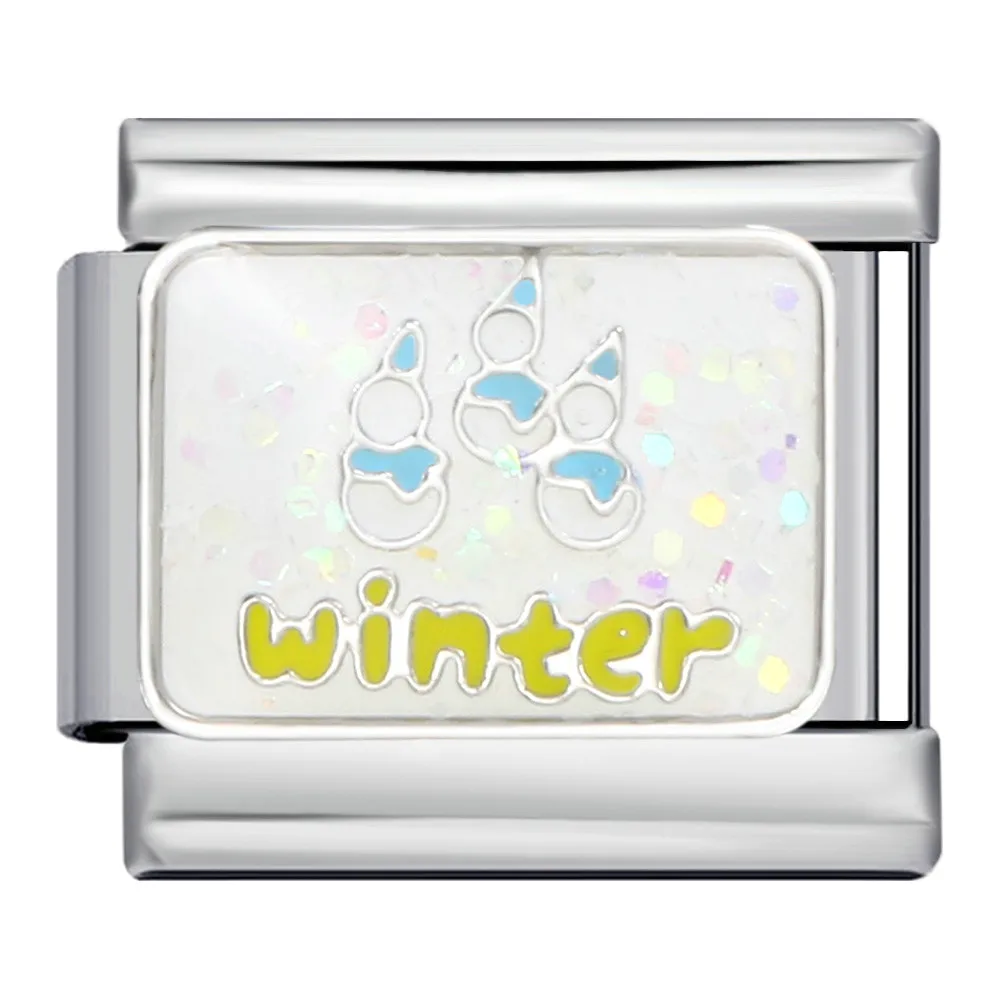 Y2k Colour Four Seasons Spring Summer Autumn Winter Italian Charms Link Fit 9mm Stainless Steel Bracelet Making DIY Jewelry