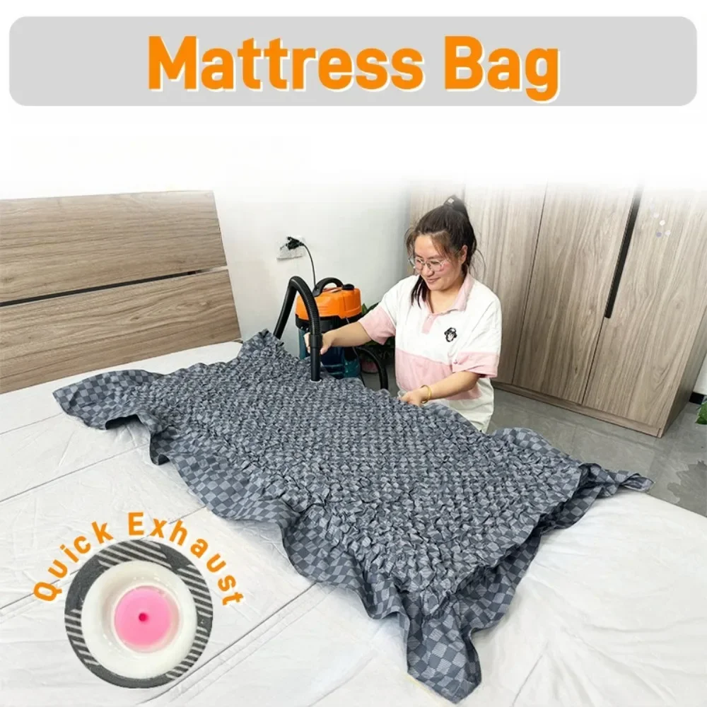 Mattress Vacuum Storage Bag for Moving - Fabric Cloth Vacuum Seal Mattress Bag with Straps for Easy Moving, Shipping and Storing