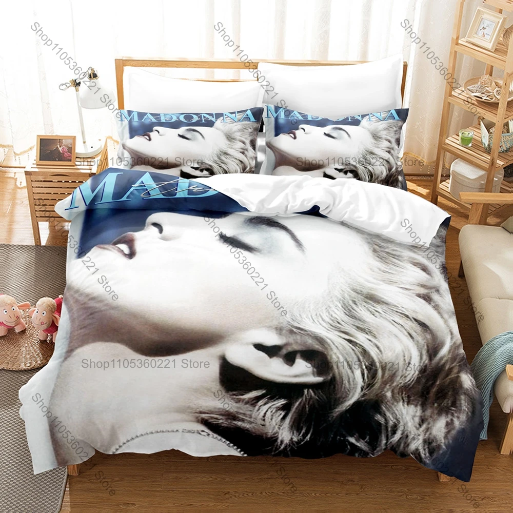 Pop Icon Madonna Bedding Duvet Cover Set 3Pcs Fashion Printed Bed Set Single Double Queen King Size Legend Singer Vintage Style