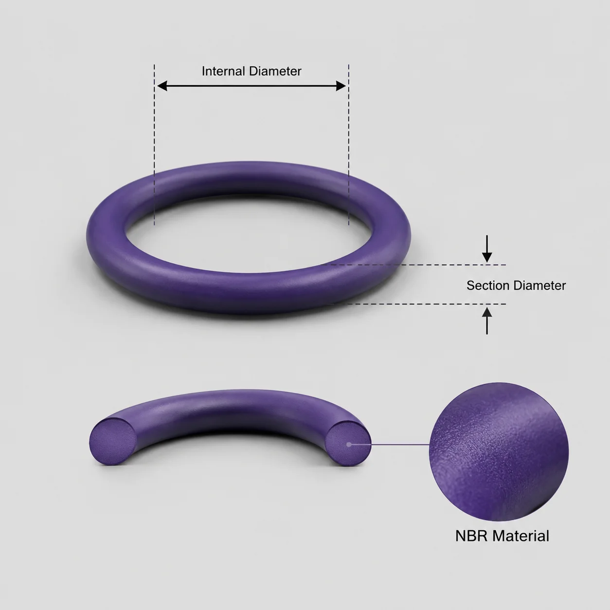 270 Pieces of Purple NBR Nitrile O-ring Box CS 1.78-3.53mm Outer Diameter 5.29-17.17mm Forklift Maintenance Sealing Ring