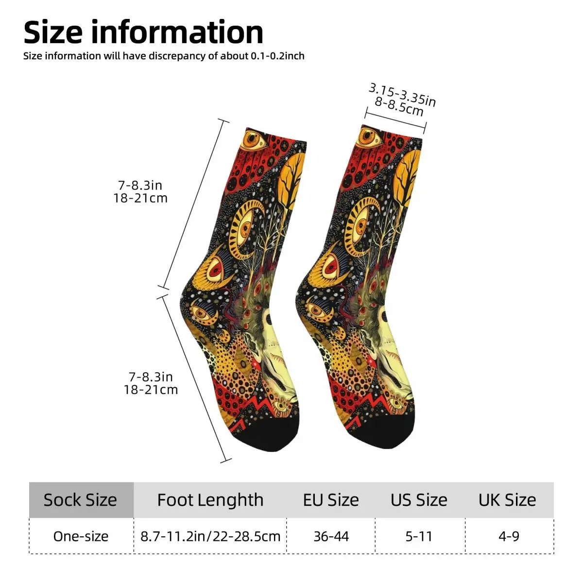 Artistic Features Sock Printed Man Polyester