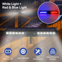 Solar Strobe Warning Lights Flash Lights Waterproof Security Wall Lamp Outdoor