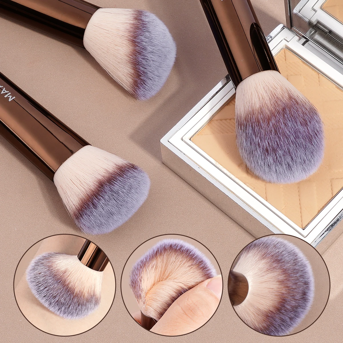 MAANGE 13-teiliges Make-up-Pinsel-Set, weich, flauschig, kosmetisches Puder, Lidschatten, Kabuki-Misch-Make-up-Pinsel mit 2 Luftpolsterquasten
