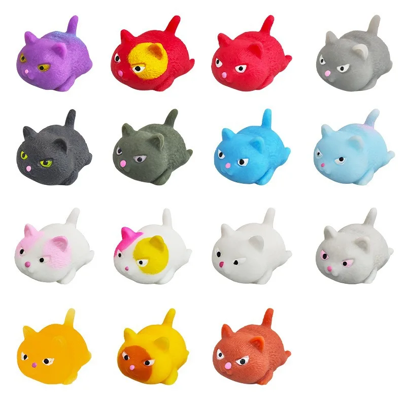 Hot Naughty Cat Squishy Toy Stress Relief Anti-Anxiety Squeeze Toy Fans Gift Random Color