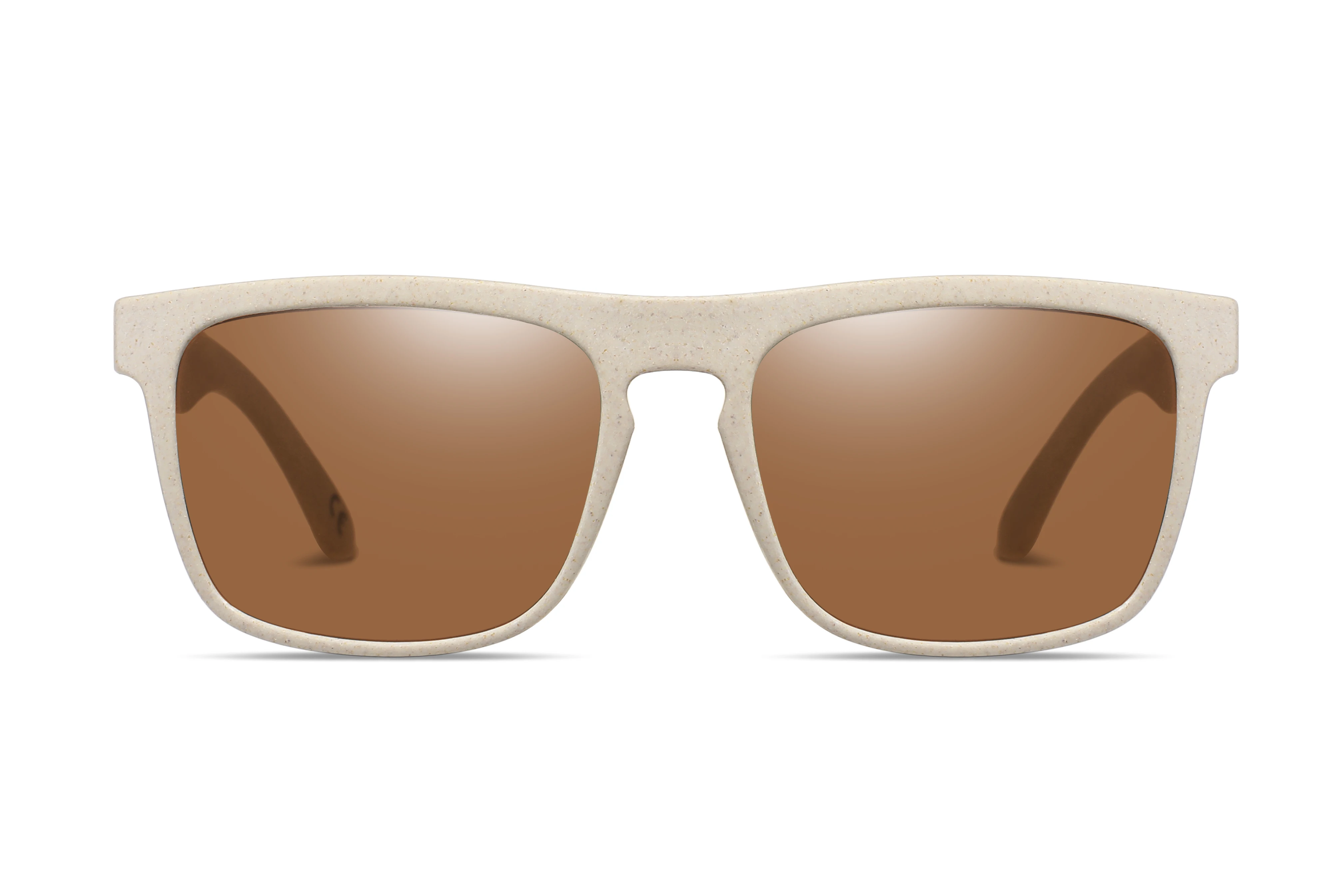 

XSW brand designs wooden retro square degradable wheat straw sunglasses, UV400 for both men and women 7021