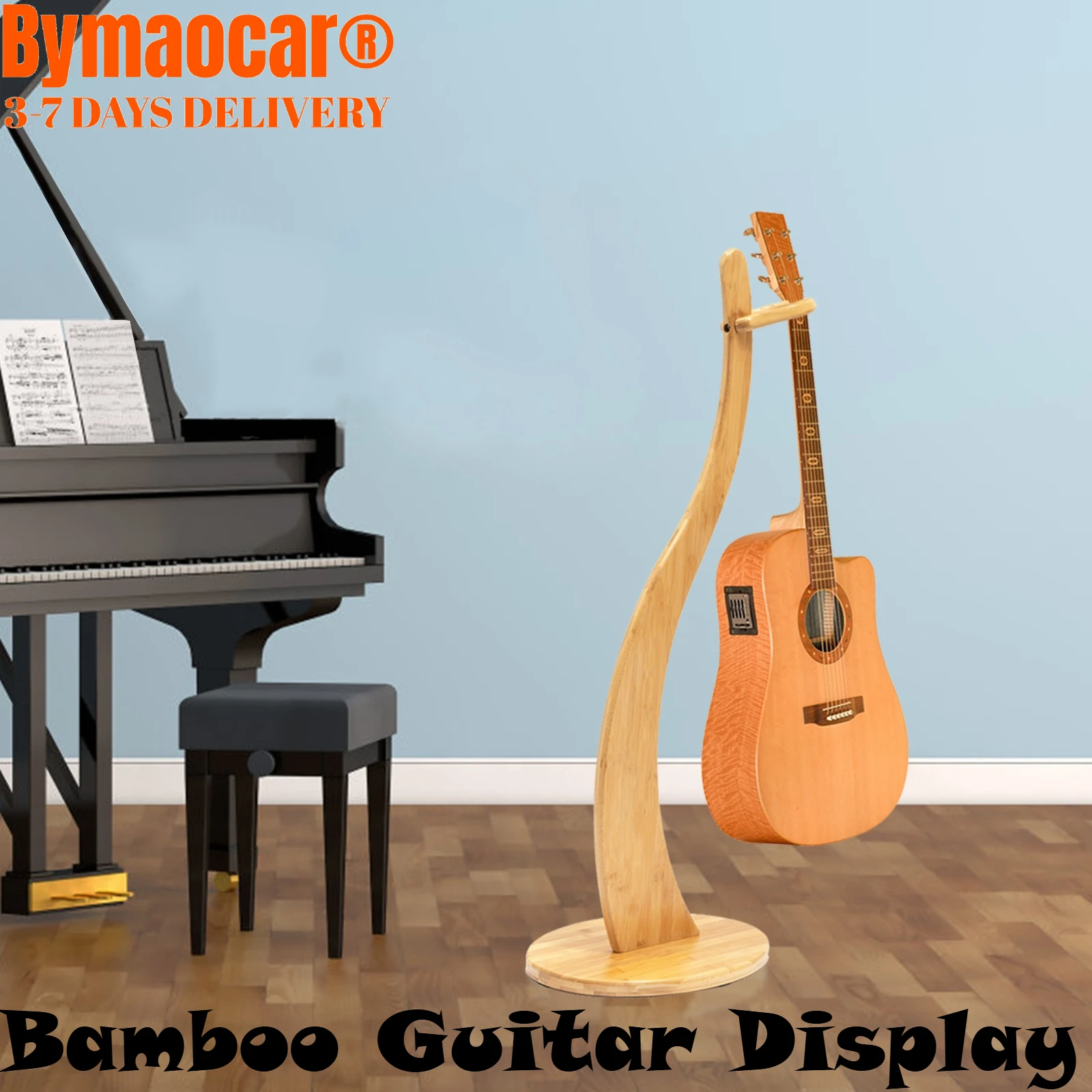 Soporte de guitarra de bambú de madera, almohadillas antideslizantes en la parte inferior para estabilidad para ukelele y banjos clásicos eléctricos acústicos
