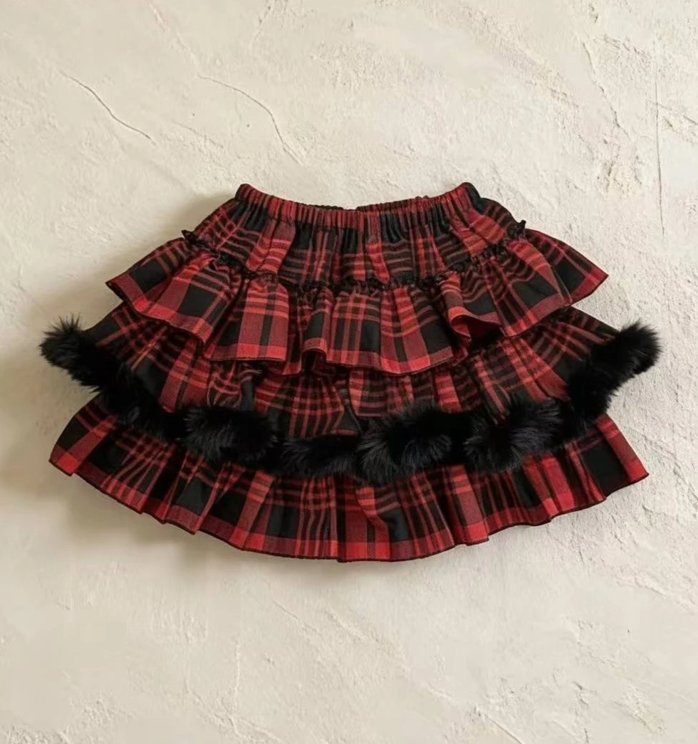 Gonne torta Y2k vintage stile americano Moda Hot Girl Minigonna scozzese Donna Kawaii Abiti patchwork casual Ragazze piccanti