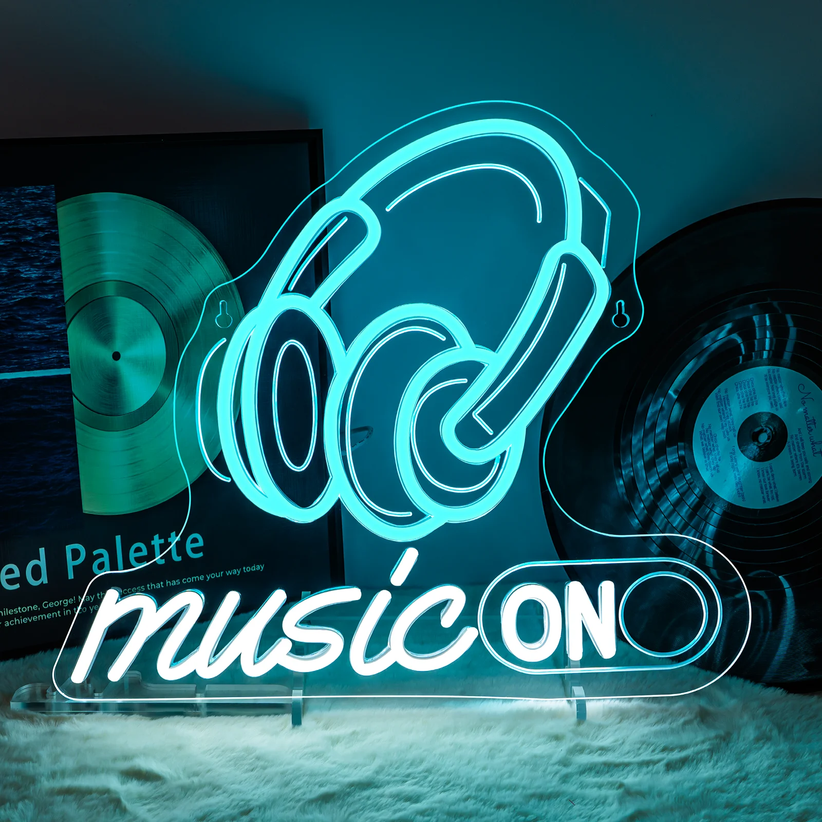   Musica su insegna al neon Decorazione da parete a LED ritmica per studi DJ Camere musicali Configurazioni giocatori Alimentate tramite USB con luminosità regolabile