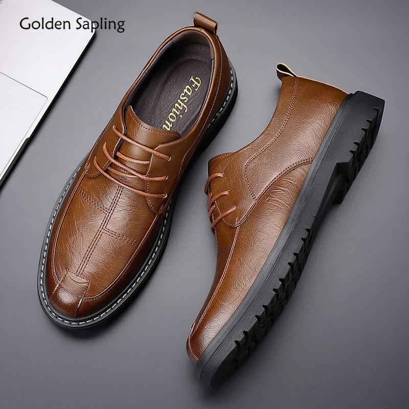 Golden Sapling Formal Derby Shoes Fashion Men\'s Dress Oxfords Casual Business Shoes for Men Social Party Flats Wedding Loafers