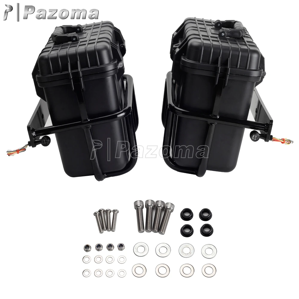 Pazoma Luggage Side Box Tools Case W/ Brackets Guard Rail Kit Turn Signals For Harley Softail Low Rider Street Fat Bob 2018-2022