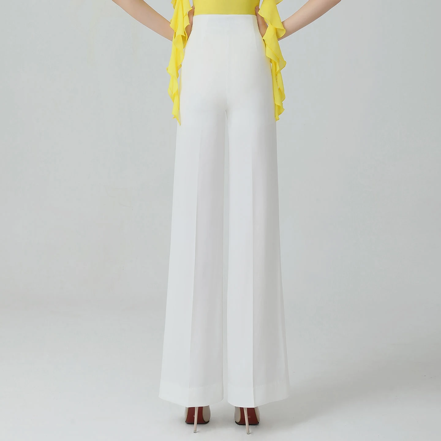 Pantalons de danse Standard National pour femmes, pantalons blancs de danse latine, taille haute, Costumes de spectacle de danse, pantalons de salle de bal, 2025 DN20702