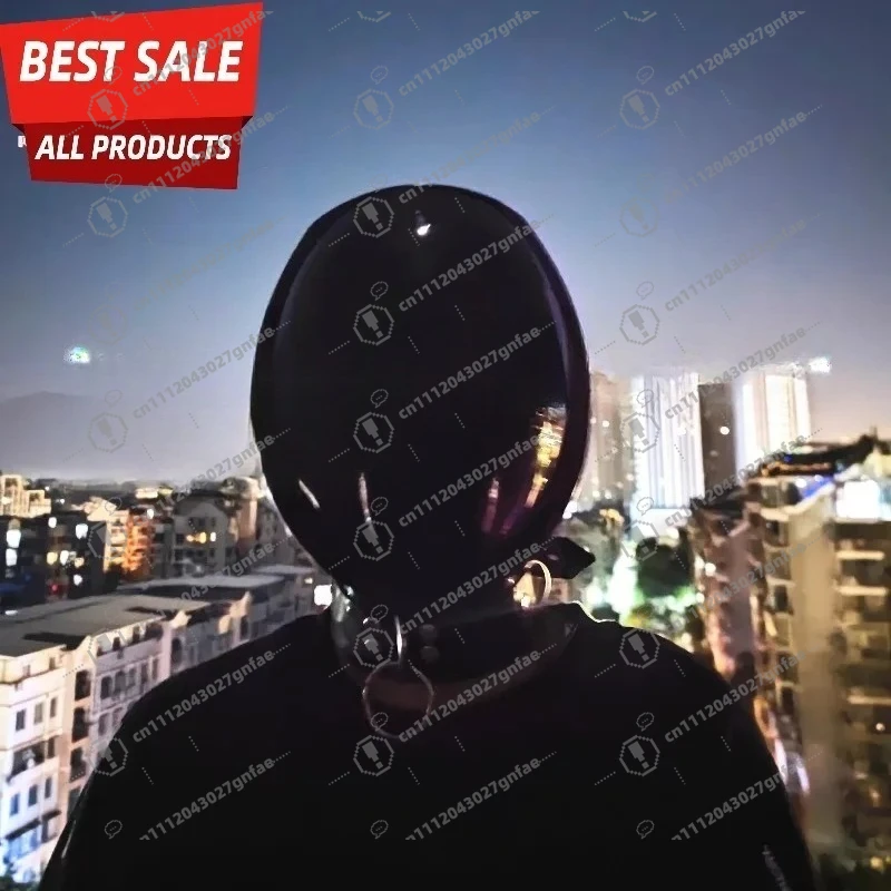 New black mirror spherical gas mask latex gas mask large field of view full face mask cos prop