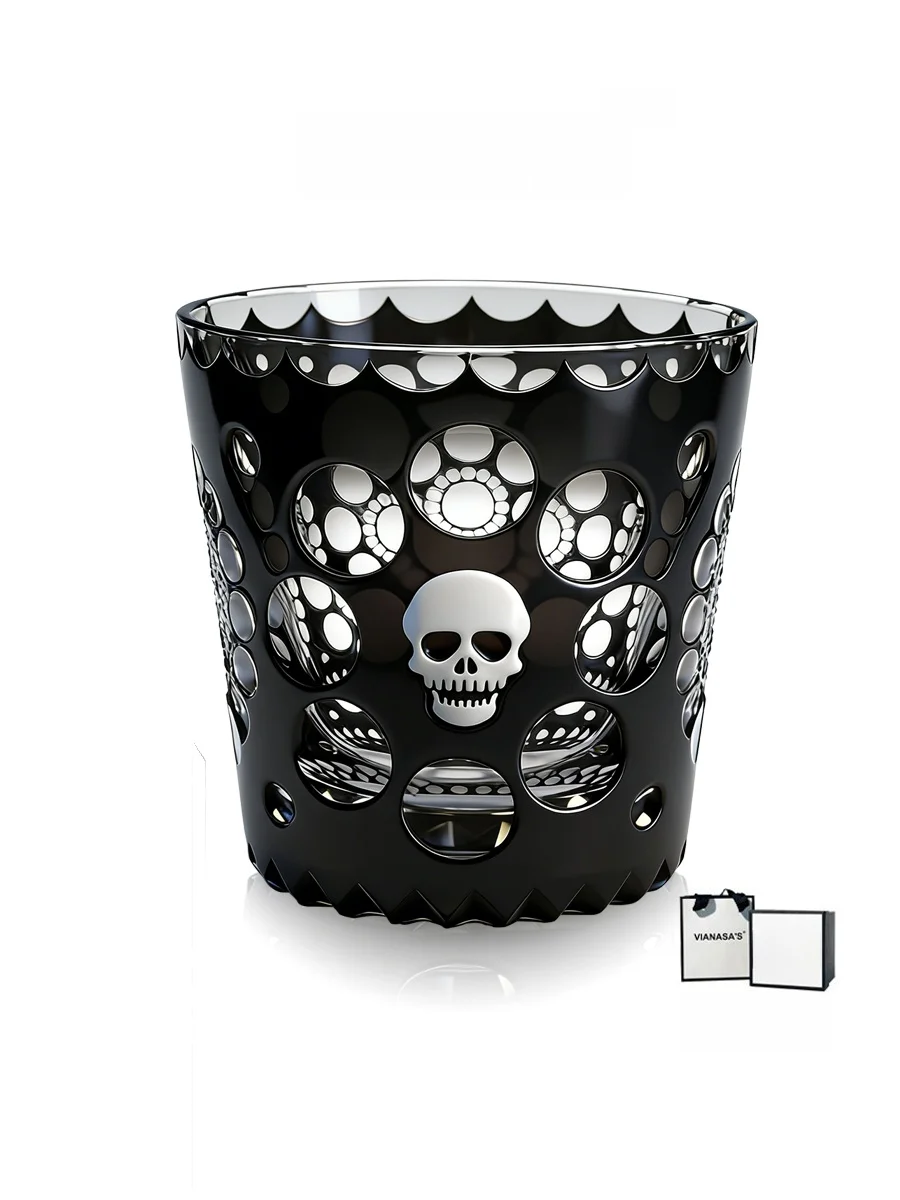 

Handmade Crystal Whiskey Glass Unique Skeleton Head Design Personality Foreign Wine Cup Retro Style Premium Quality Drinkware