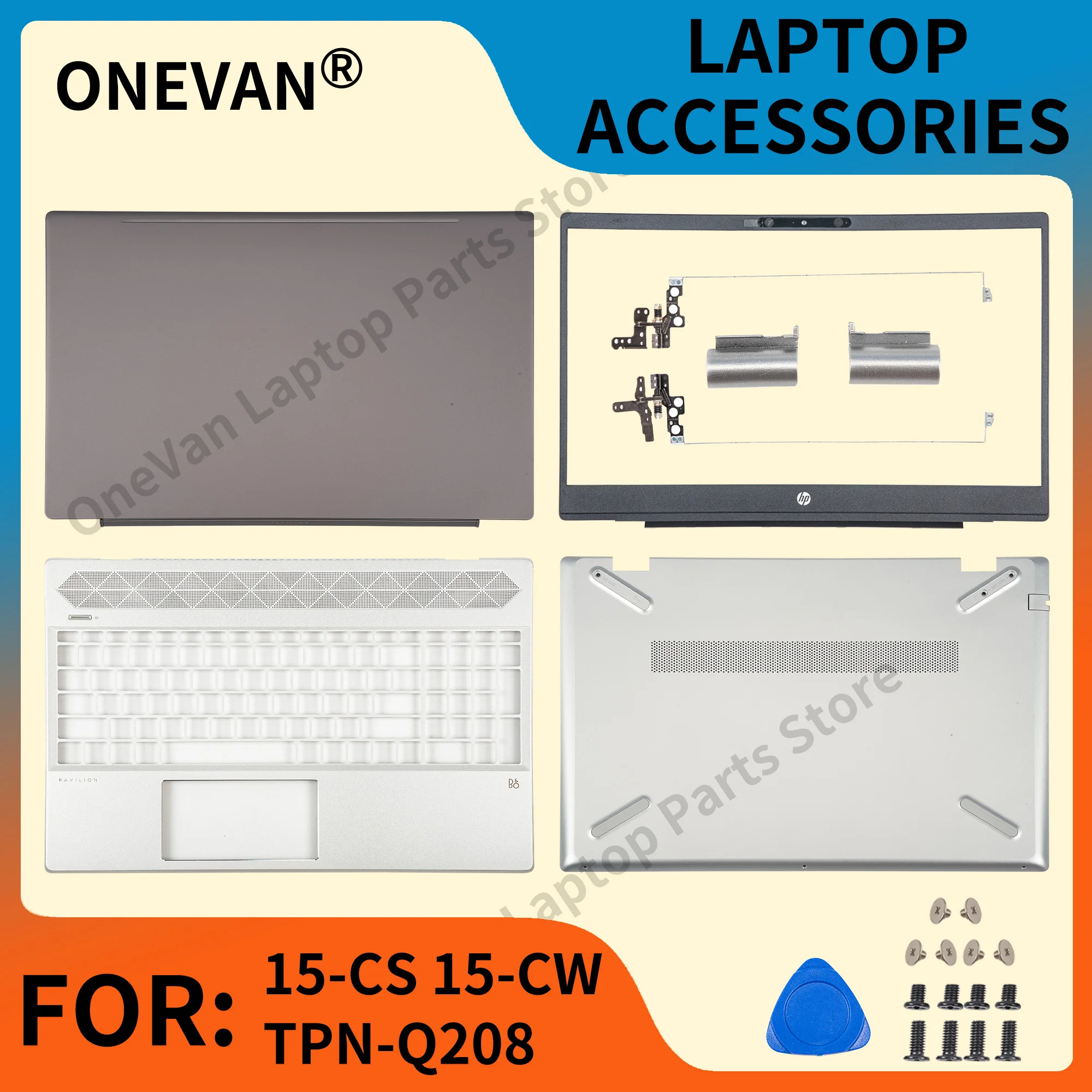 

New Laptop Case For HP Pavilion 15-CW 15-CS TPN-Q208 Q210 Laptop Top Rear lid Back Cover Bottom Bezel Palmrest Housing Replace