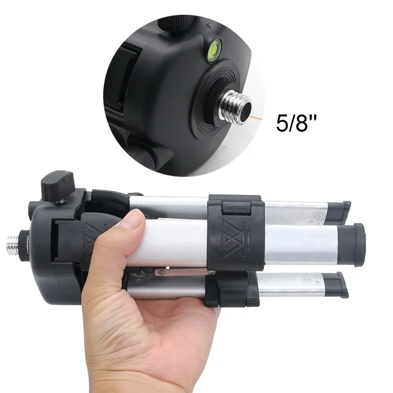 Height-adjustable Metal Tripod for Laser Level 5/8 inch Mounting Thread 24-41cm Aluminum Alloy Holder Line Laser Accessories