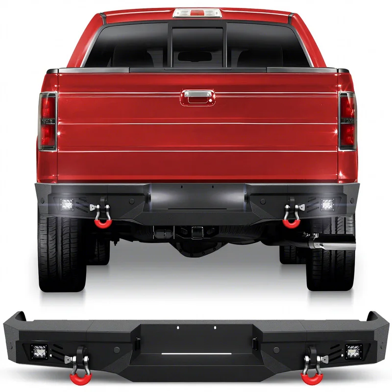 High Quality Black Heavy‑Duty Steel Tail Bumper Wholesale General‑Purpose Pickup Outer Body Replacement Fittings