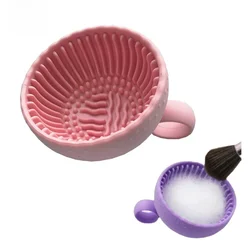 Eyeshadow Brushes Wash Clean Mat  Makeup Brush Cleaner Folding Powder Puff Cleaning Bowl Beauty Tools Soft Silicone Scrubber Box