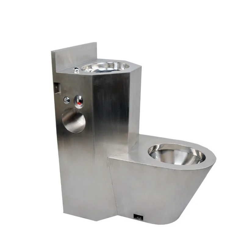 

Stainless steel one-piece toilet with sink, prison cell, detention center one-piece toilet, water-saving toilet