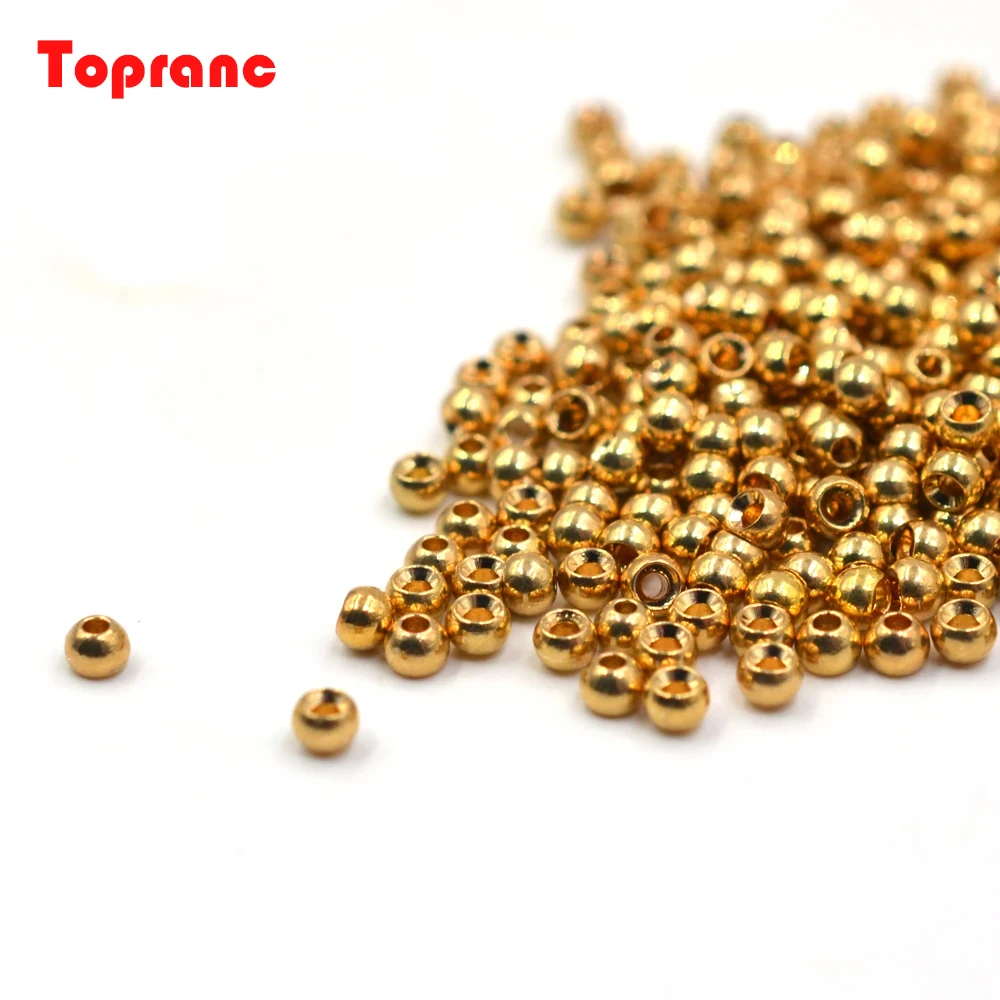 Topranc 3,4 mm Wolframperlen Gold Jig Nymphenkopf Kugelperlen Fliegenbindematerialien 20 Stück