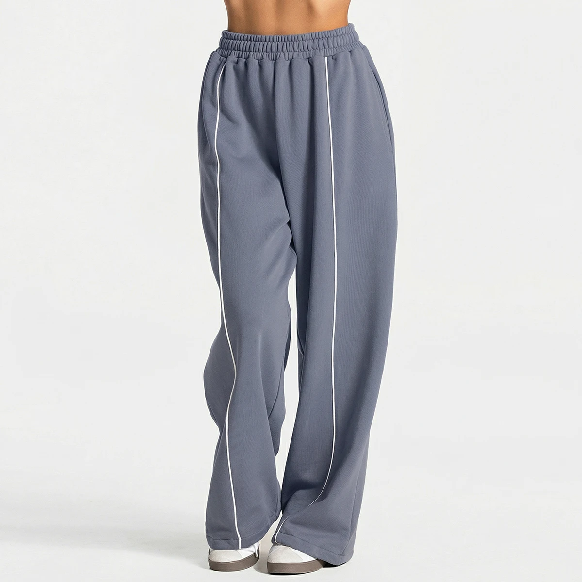 Pantalons de sport pour femmes, amples, décontractés, à jambes larges, avec poches, extensibles, taille haute, pour la course à pied, le yoga, la salle de sport, pantalons de survêtement