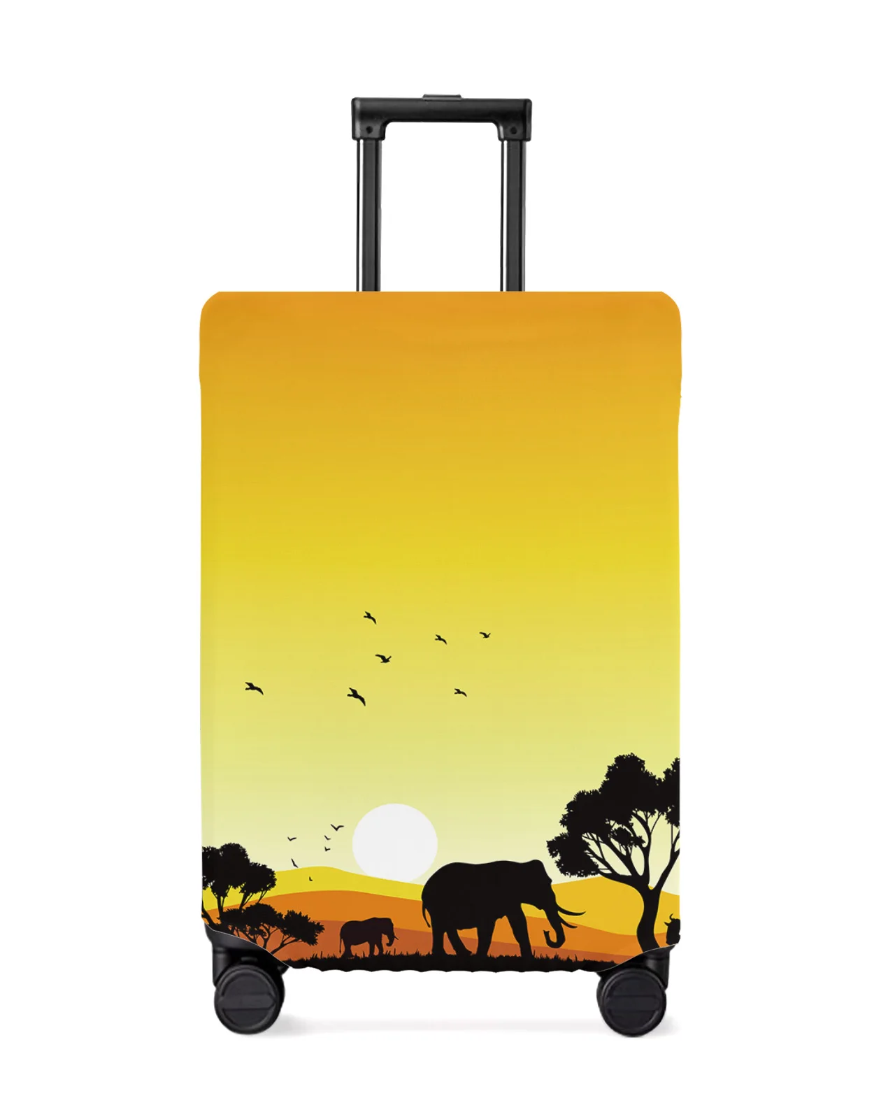 

African Sunset Landscape Animal Elephant Luggage Protective Cover Travel Accessories Suitcase Elastic Dust Case Protect Sleeve