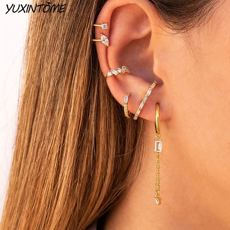 Premium 18K Gold Earrings for Women Fashion Clip on Earrings Cartilage Non Perforating Earclips Wedding Ear Cuff Jewelry Gift