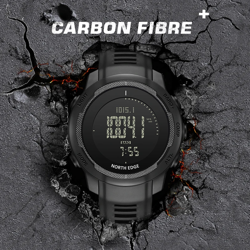 Altimeter Compass Watch - นาฬิกาข้อมืออิเล็กทรอนิกส์อเนกประสงค์ NORTH EDGE VERTICO สำหรับผู้ชาย เหมาะสำหรับกิจกรรมกลางแจ้ง