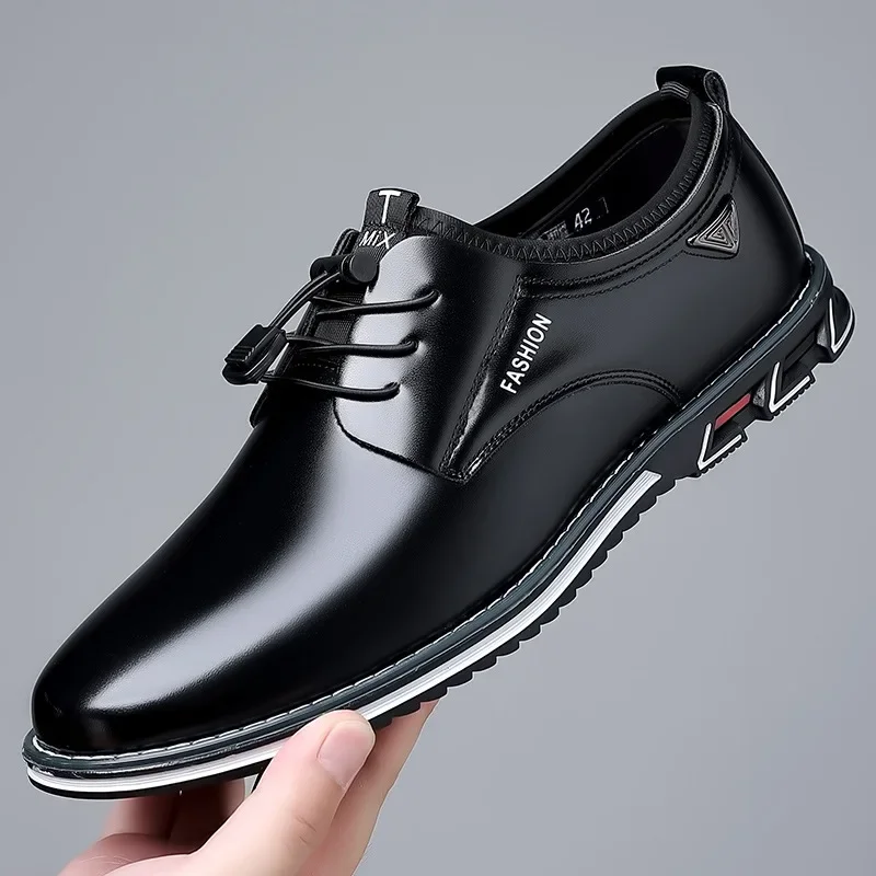 

Men Leather Casual Shoes Fashion Comfortable Business Shoes New Comfort Slip on Male Loafers Platform Leather Work Shoes for Men