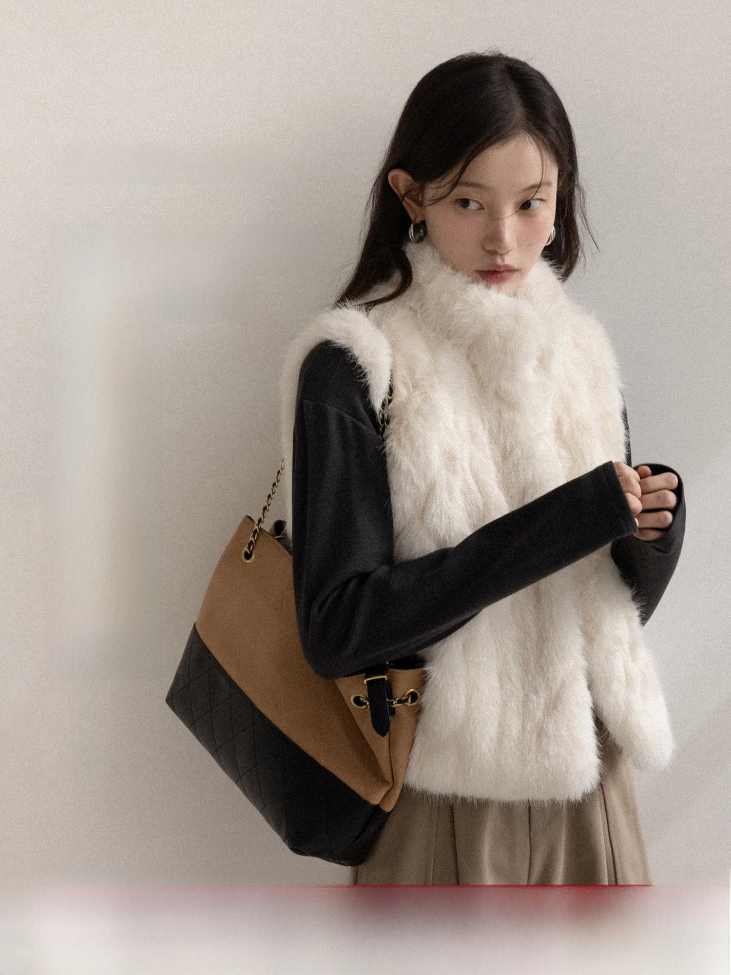 

Женский утепленный плюшевый жилет Canton S Korean Sle Thiened Fluffy Vest с высоким воротником, теплый зимний топ, модная куртка для повседневной носки, с хлопковой подкладкой