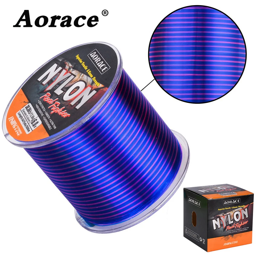 Aorace Angelschnur, Nylonschnur, superstark, 500 m, 4,13–34,32 lb, Monofilamentschnur, japanisches Material, Angelschnur zum Karpfenangeln