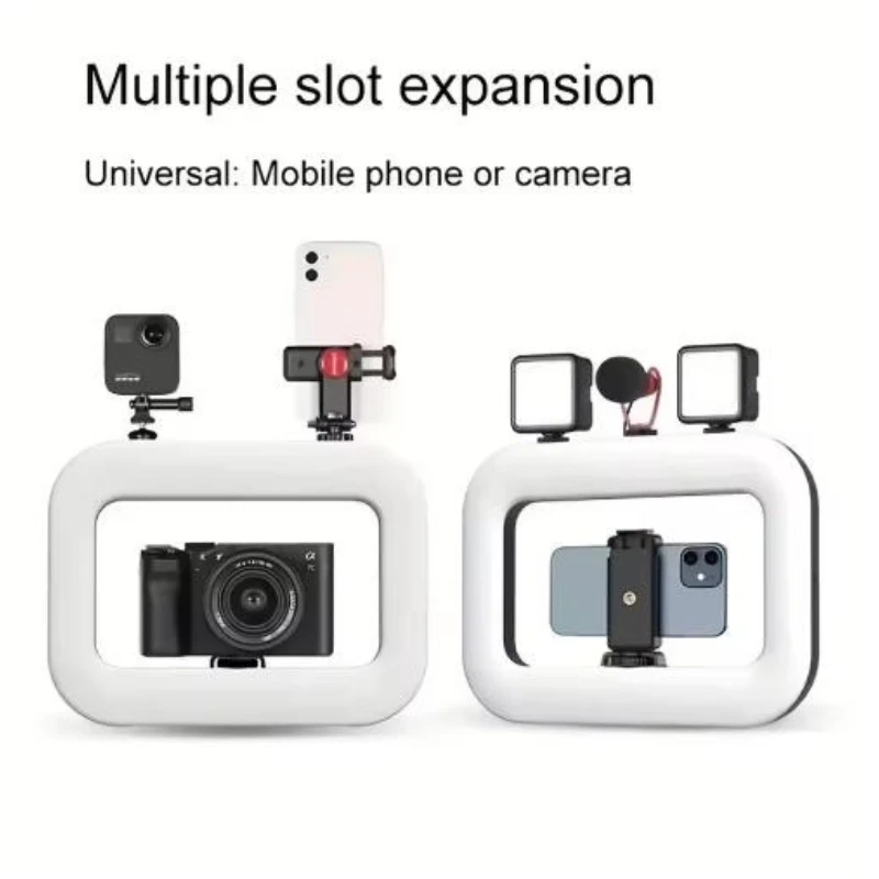 

Portable Ring Light Rabbit Cage Design Handheld Rechargeable Photography Light for Photography Plastic Live Tool