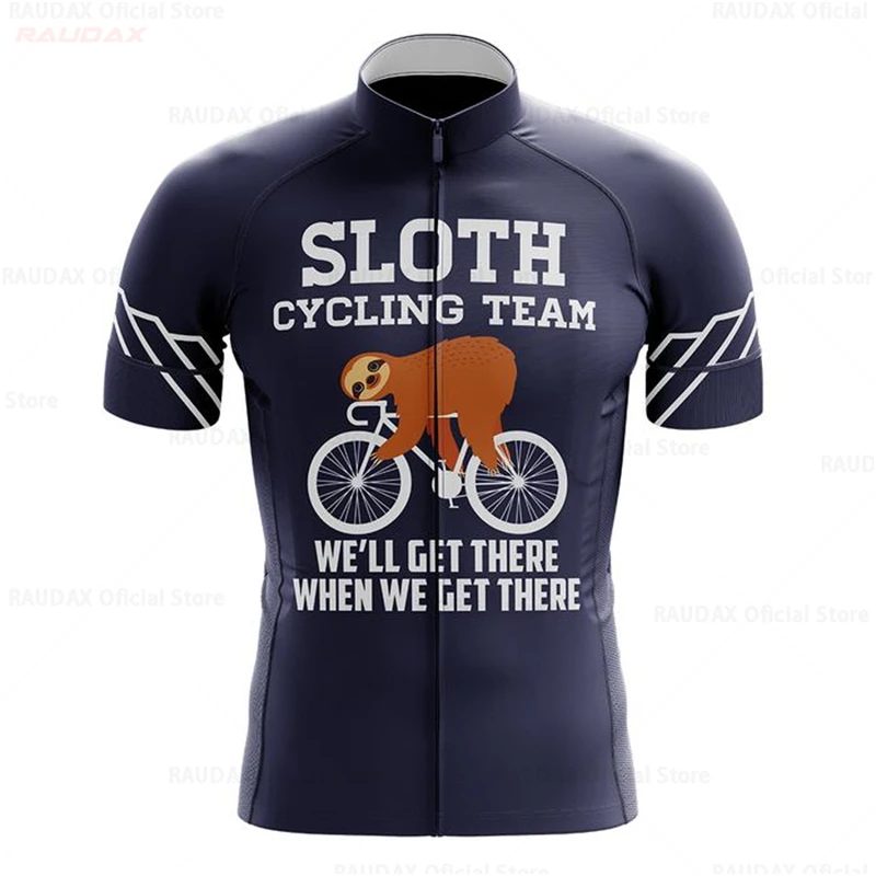 Cycling Jerseys Man 2022 Funny Sloth Team Summer Short Sleeve Bike Jersey Maillot Ropa Ciclismo Road Bike Riding Cycling Shirts