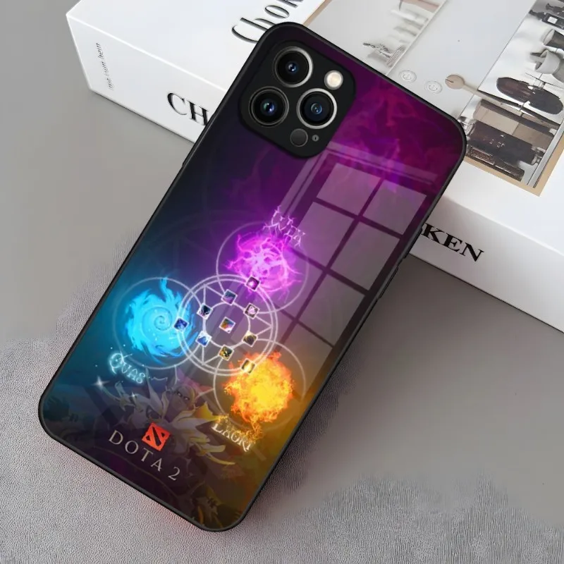جراب هاتف لعبة Dota 2 لـ iPhone ، جراب زجاجي ، 15 ، 14 ، 12 ، 11 ، 13 Pro Max ، Mini ، 8 ، X ، Xr ، Xs ، 7 Plus
