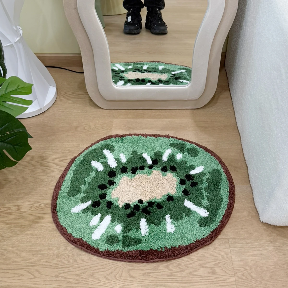 Kiwifruit Soft Fruit Tufted Rug Non-Slip Absorbent Kitchen Bathroom Floor Mat for Bedroom Toilet - Comfortable Carpet Rug