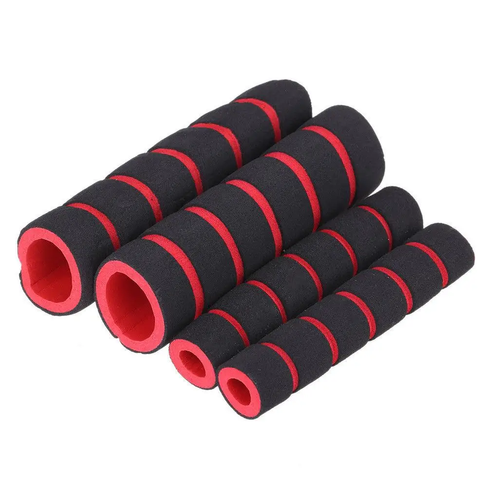 4 in 1 Motorcycle Foam Nonslip Handlebar Hand Grips Cover Set Gloves 4 Colors