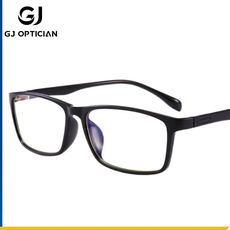 

GJ OPTICIANTR универсальные пластиковые титановые оптические очки по рецепту деловые мужские квадратные очки с защитой от синего света для чтения для близорукости