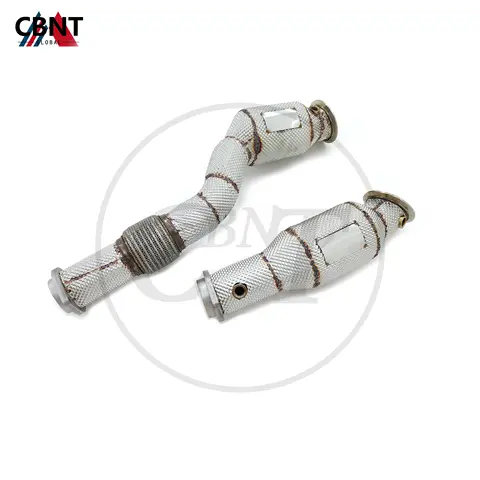 CBNT BMW S58 M3 M4 G80 G82 3.0T 배기 시스템 파이프, 열 차폐 고성능 SS304 캣티드/캣리스 다운파이프