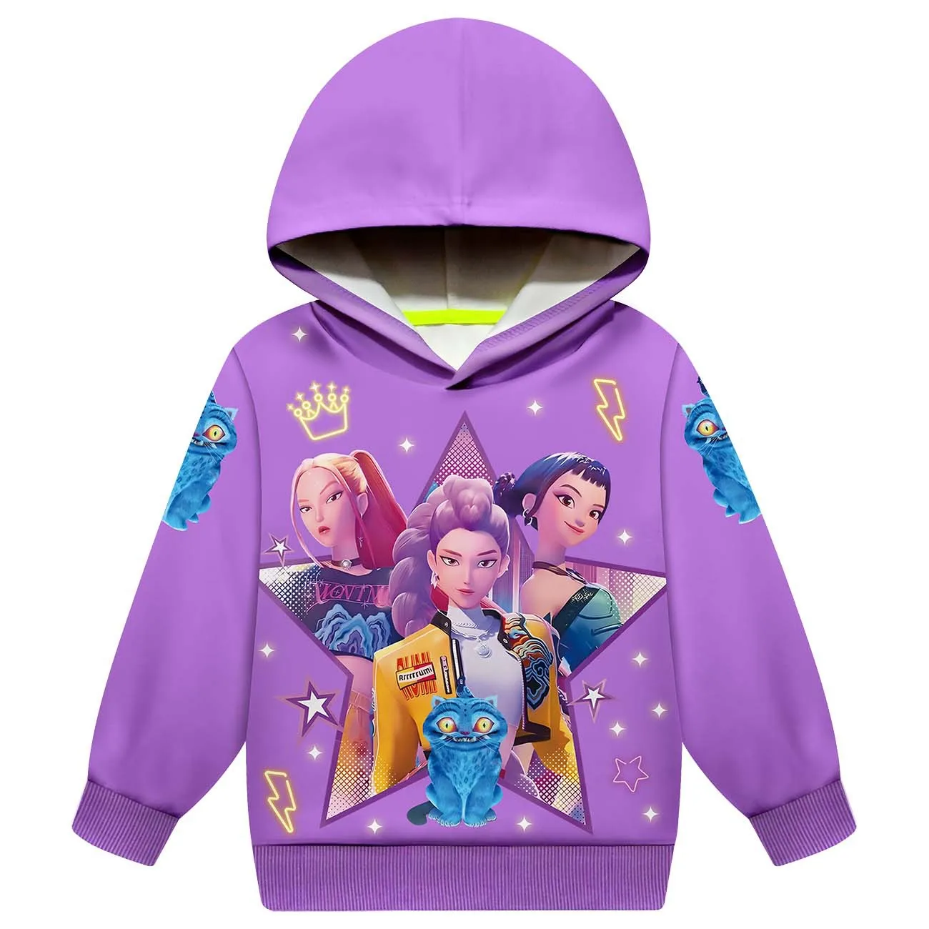 

Kpop Demon Hunters Graphic Coat Girl Autumn Print Mira Rumi Zoey Kids jacket Tops Boy Hoodie Anime Streetwear
