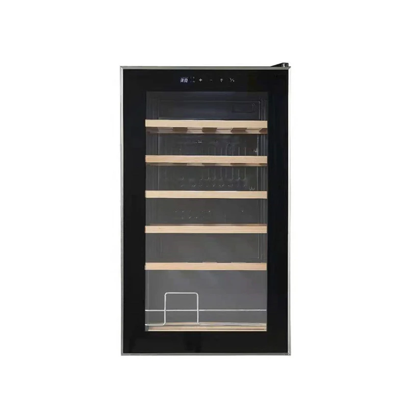 70L Freestanding Wine Cabinet with 24 Bottle Capacity Stainless Steel Wine Cooler Refrigerator for Household and Hotel Use