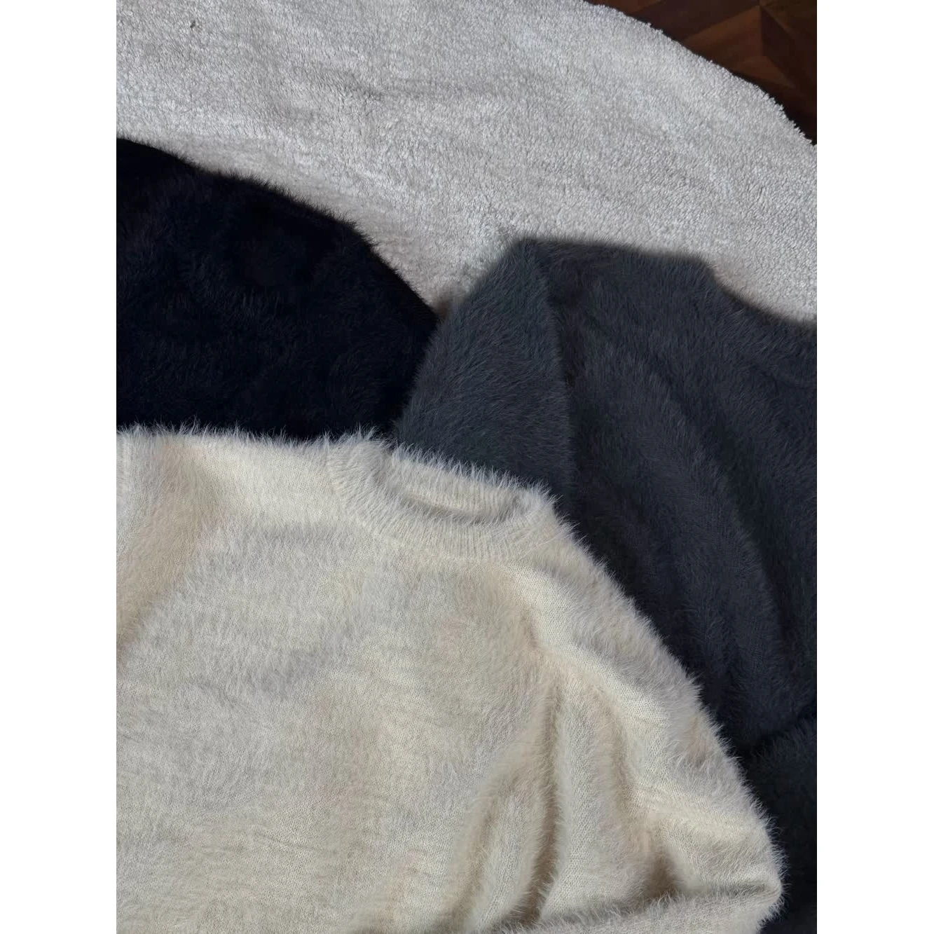 

Мягкий вязаный свитер с широким круглым вырезом, имитация меха норки, приятный к телу, легкий, зимний, повседневный, из полиэфирного волокна, с длинными рукавами