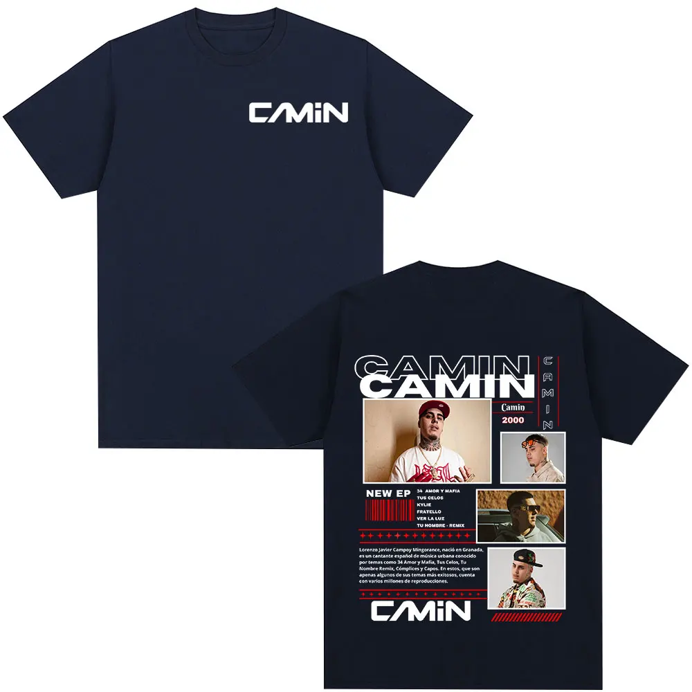 Rapper Camin 2025 Tour Graphic T Shirt Men's Clothing Hip Hop Fashion Short Sleeve T-shirts Oversized Cotton T-shirt Streetwear