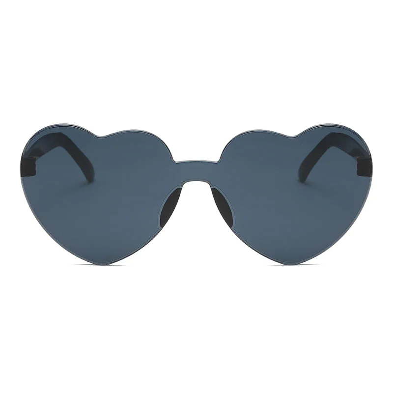 New Fashion Candy Heart Sunglasses Women Gradient Color Integrated Sun Glasses Personality Frameless Design Female Очки 선글라스