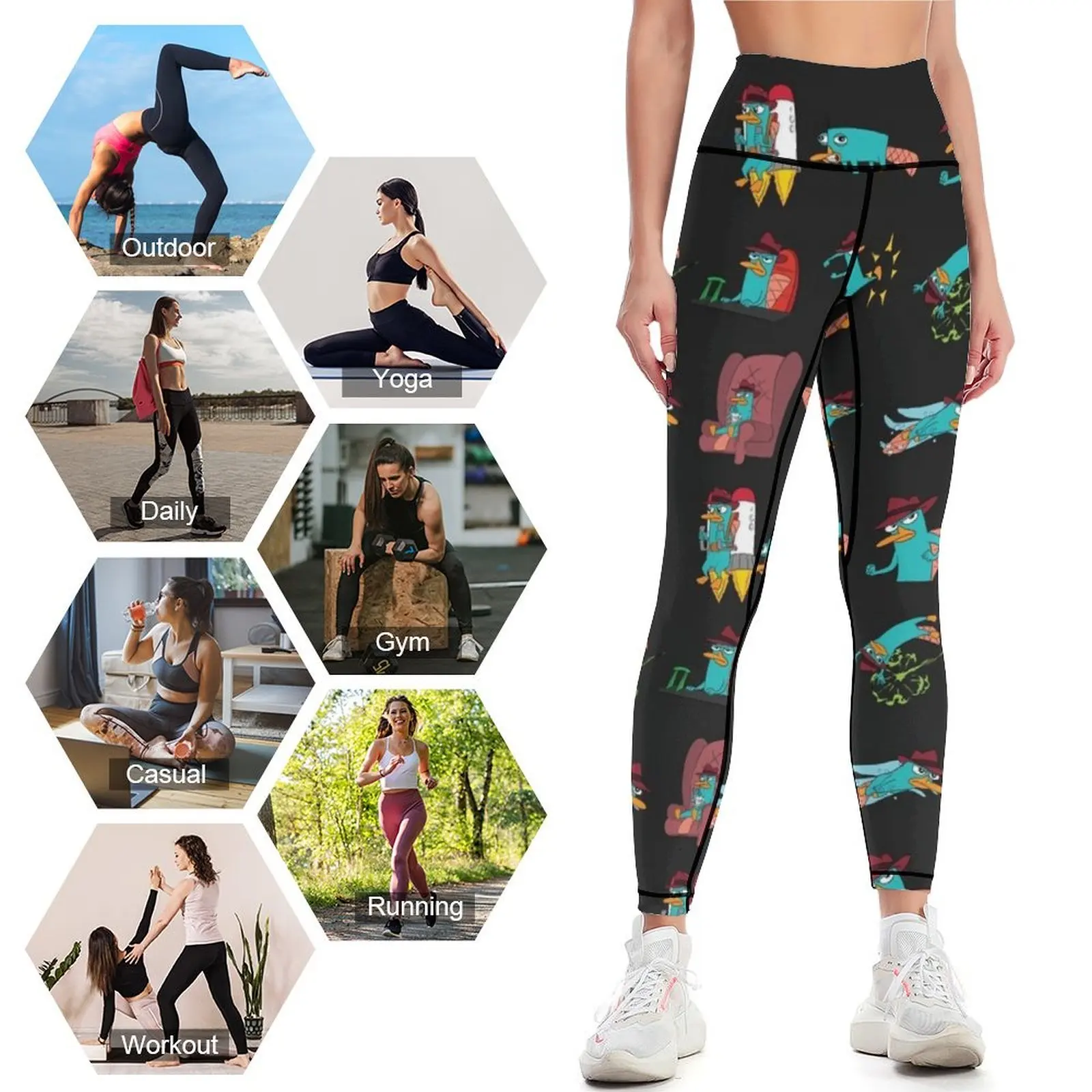 Leggings para mulheres, Sportswear para academia, Calças Esportivas, Agente P, Você pode chamá-lo