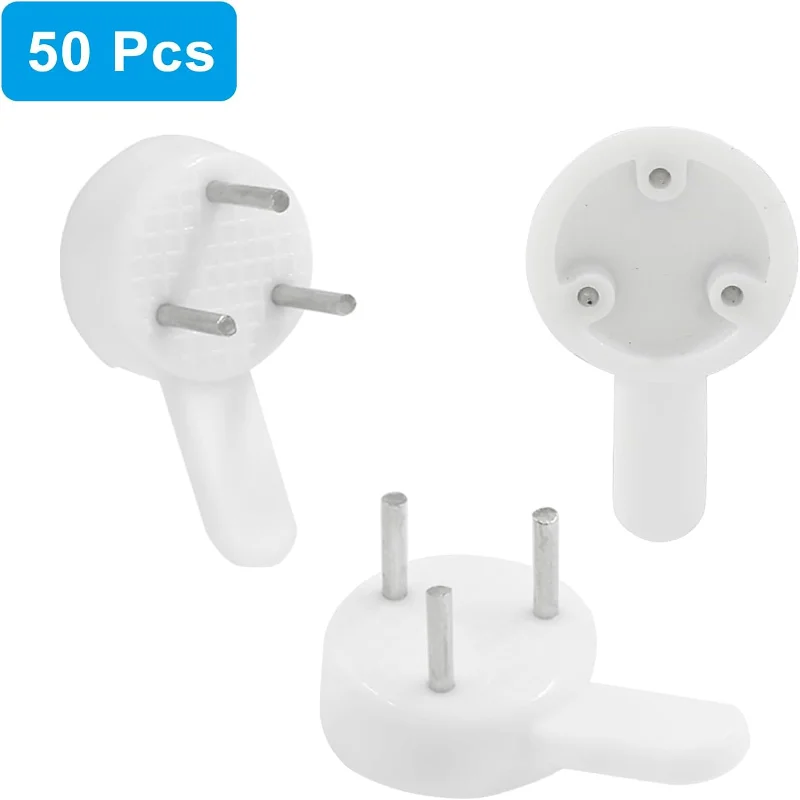 

50 PCS Plastic Hangers Hanging , Traceless Wall Concrete Wall Picture Hangers, Hardwall Traceless Nail for Hanging Picture, Ph