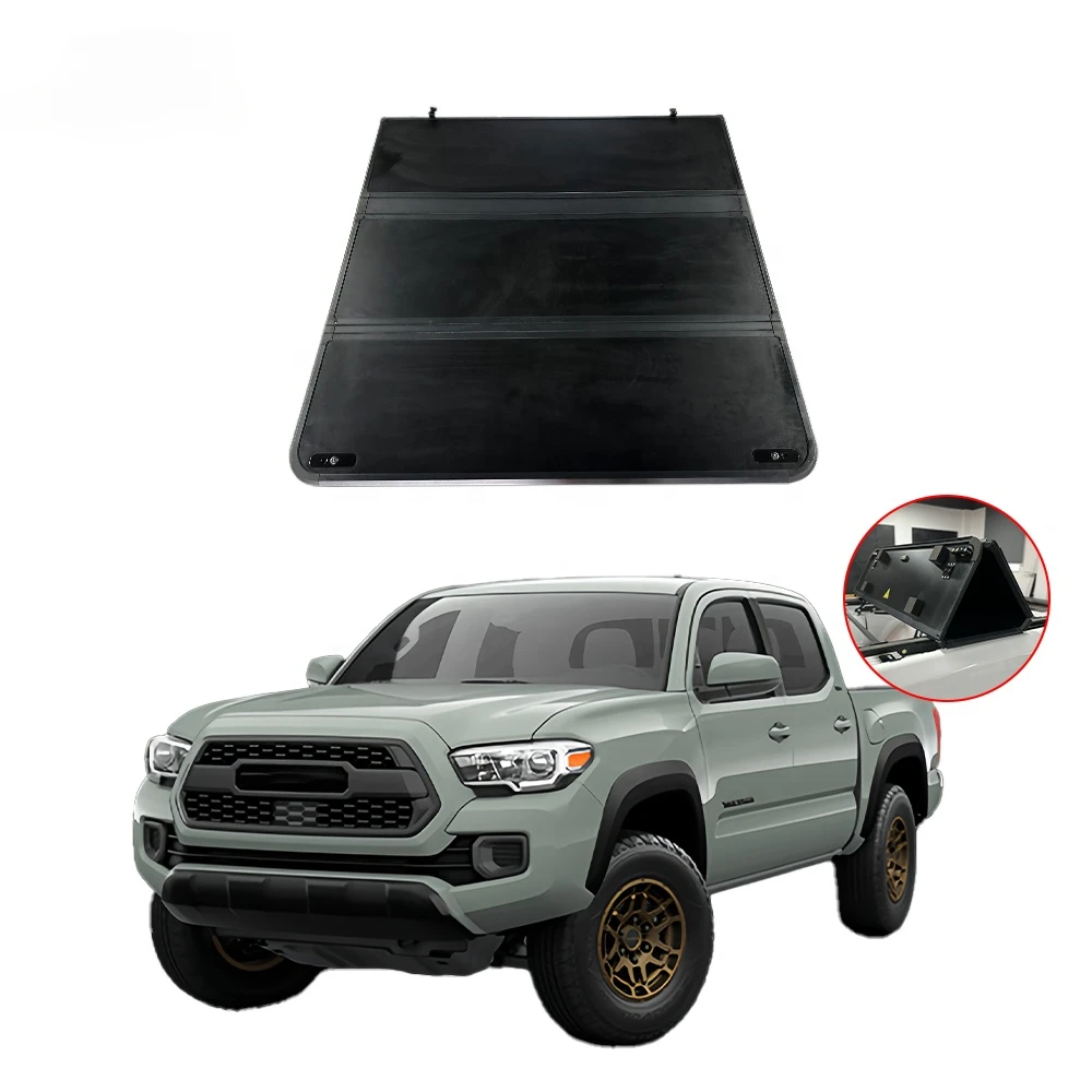 Factory Sales High Quality Hard Tri Fold Tonneau Cover Hard Roll-up Truck Bed Cover Roller Lid For 23 tacoma tonneu cover hard